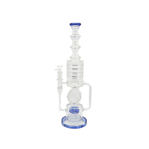 Glass Water Bong | Shower Head Recycle 18 Inch Five Button