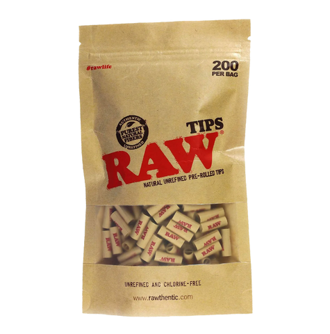 Pre Rolled Cones | RAW NATURAL UNBLEACHED TIPS 200-PACK