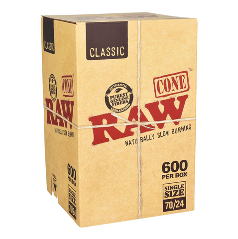 RAW CLASSIC CONES SINGLE SIZE 70/24-(600PC BOX)