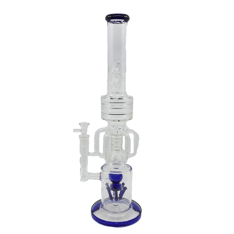 Water Pipe | 21 Inch Giant 7mm Thick Glass Tall Recycler Bong With 6-arm Rocket Perc