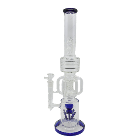 Water Pipe | 21 Inch Giant 7mm Thick Glass Tall Recycler Bong With 6-arm Rocket Perc