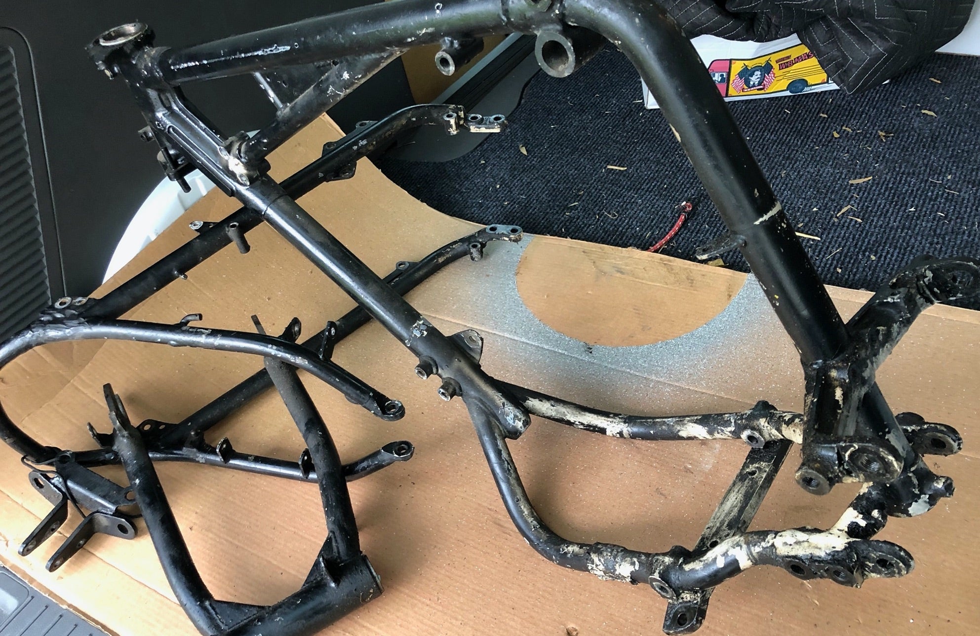Triumph Trident Frame going to get media blasted