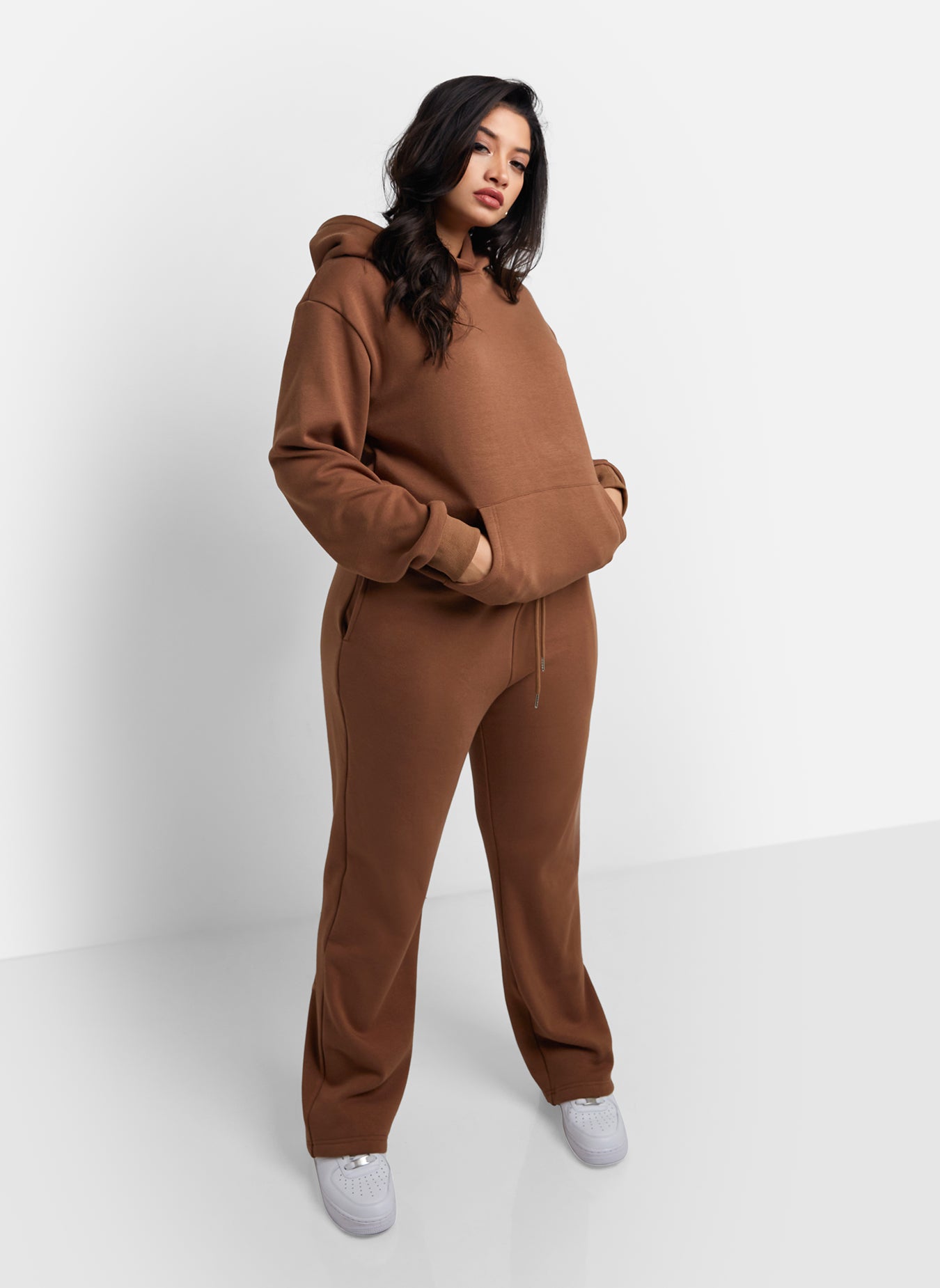 Ember Fleece Hooded Sweatshirt W. Pocket - Cocoa – REBDOLLS