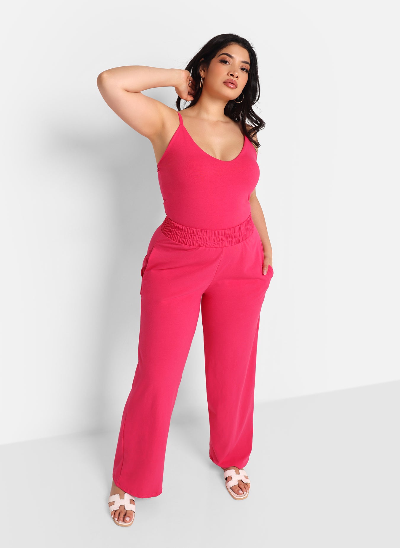 Mena Lace Wide Leg Pants - Neon Pink – REBDOLLS