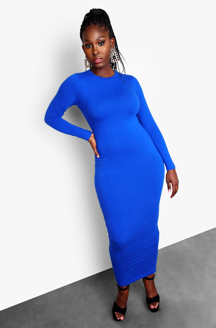 royal blue plus size bodycon dress