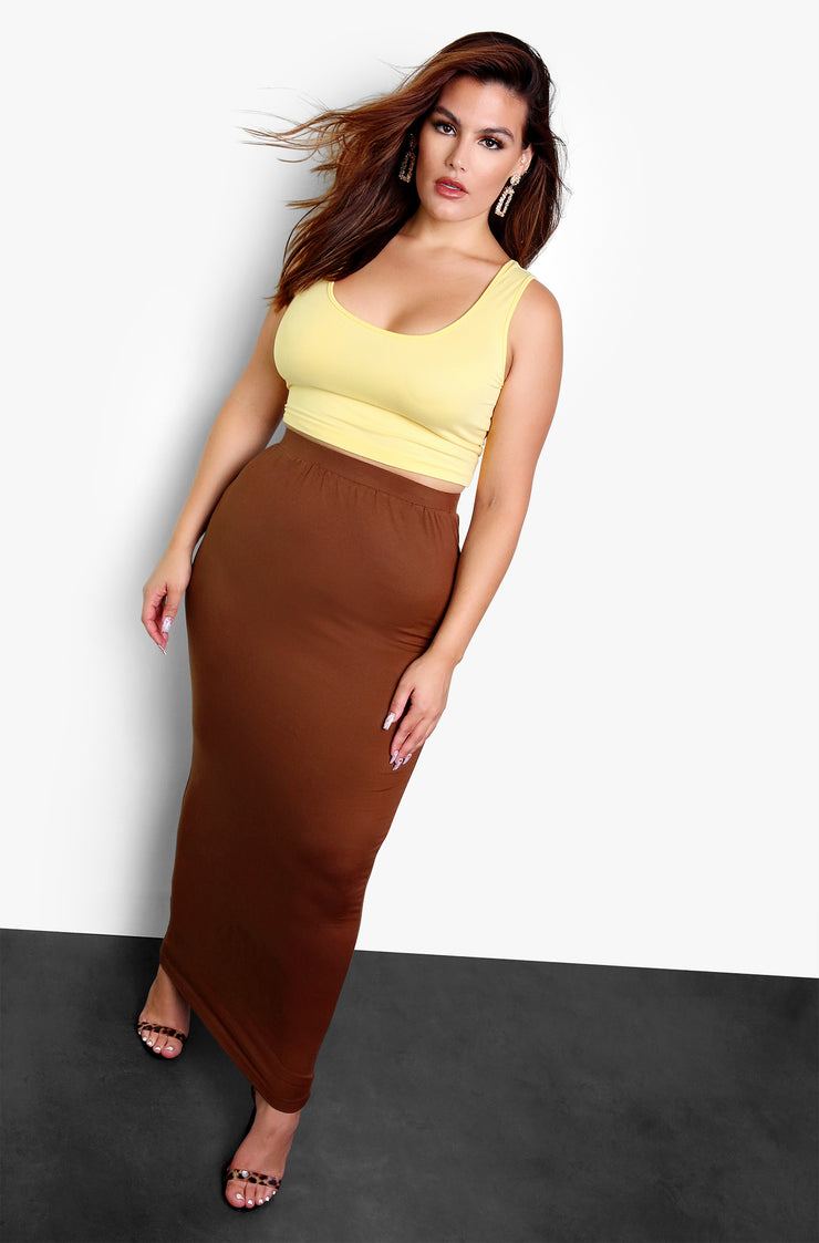 plus size bodycon maxi skirt