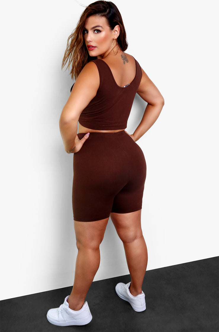 brown short leggings