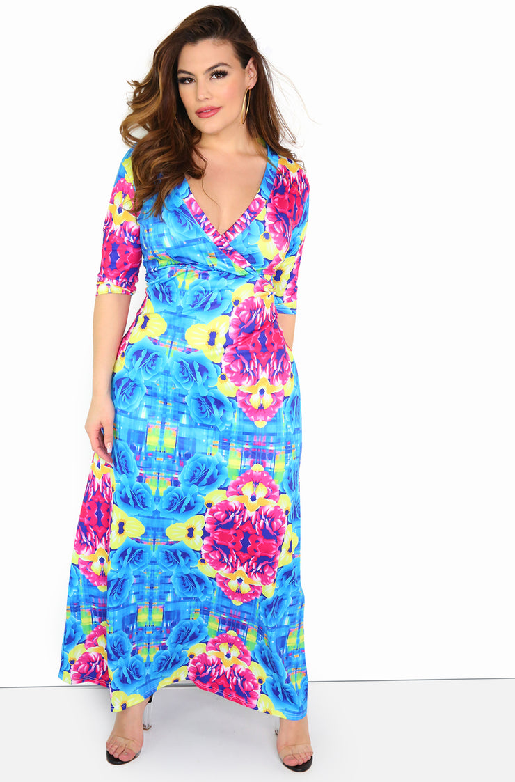 turquoise maxi dress plus size