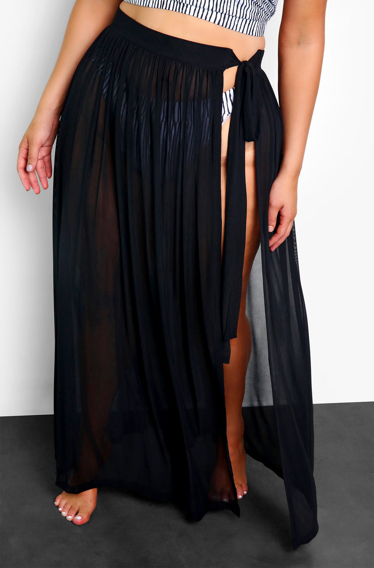 black maxi skirt cover up