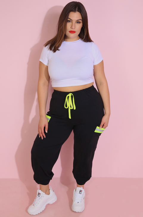 plus size reflective joggers