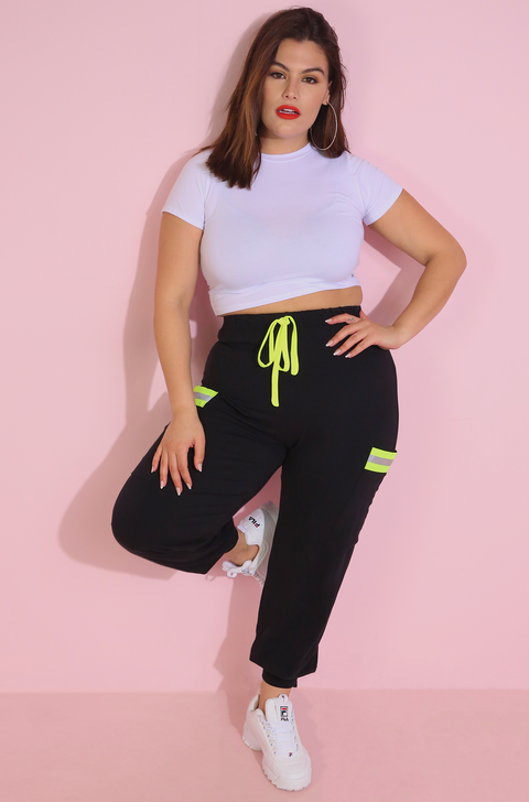 plus size reflective joggers