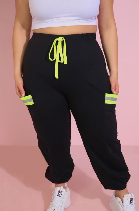 plus size reflective joggers