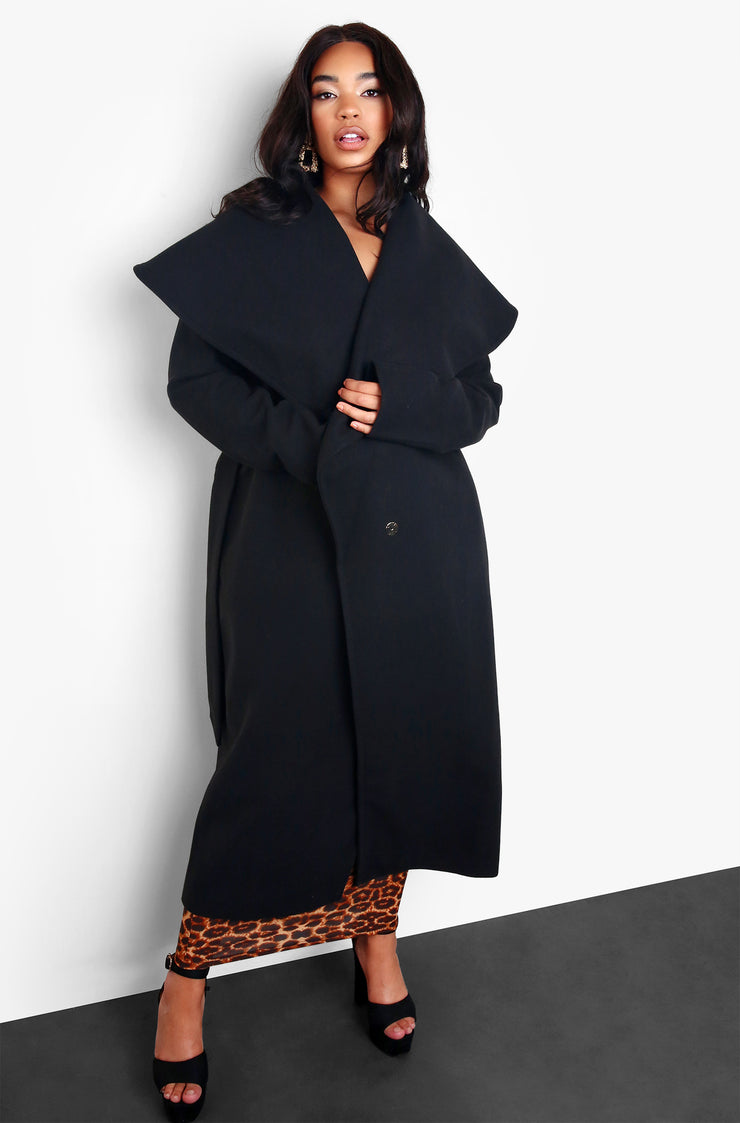 black waterfall jacket plus size