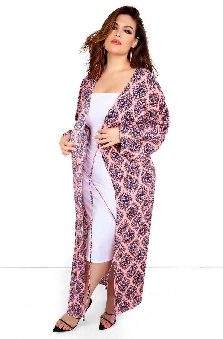 long sleeve maxi kimono