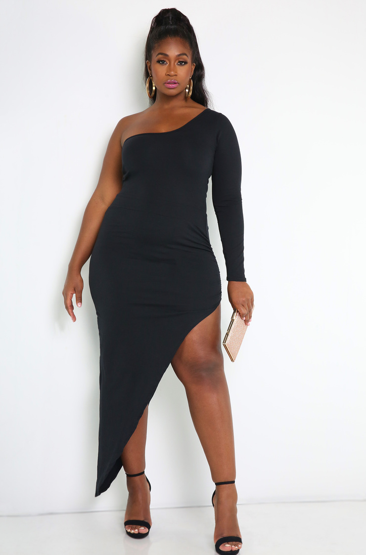 black bodycon maxi