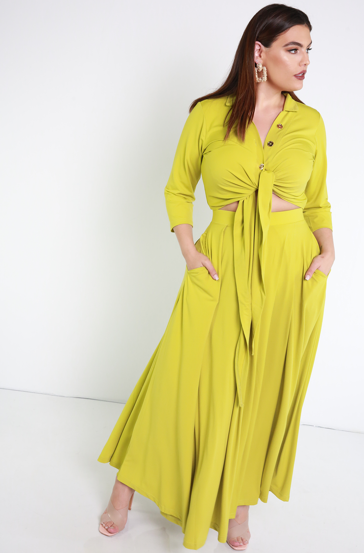 chartreuse maxi dress