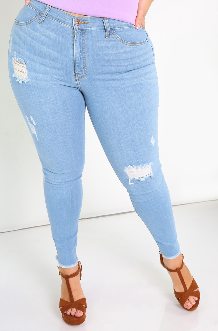 light blue ripped jeans girls