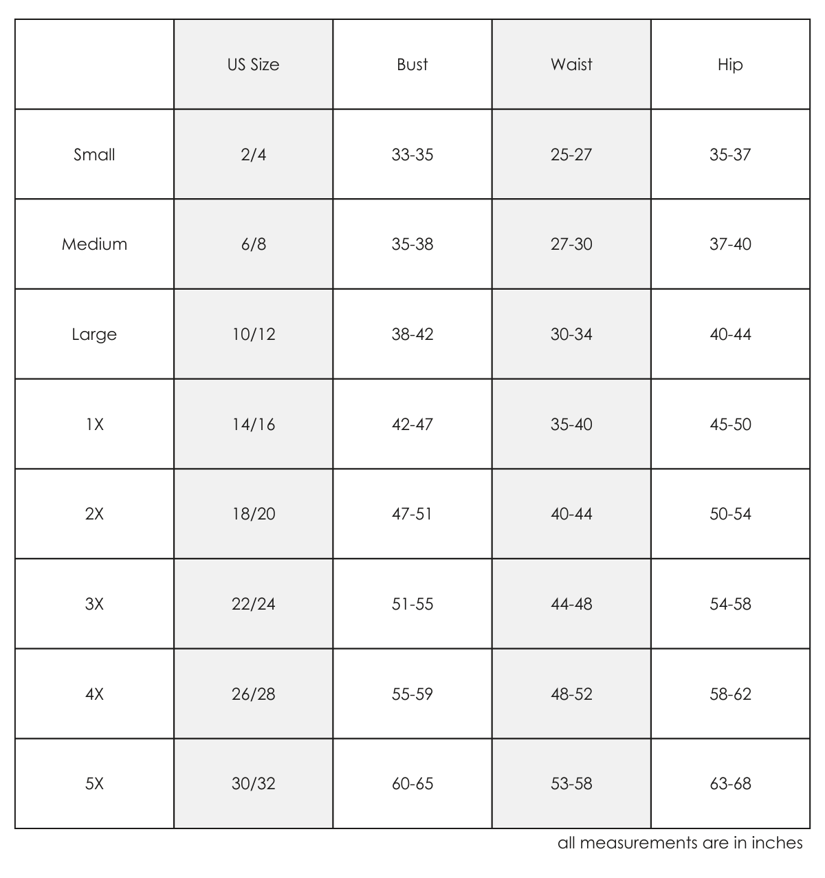 Size Guide – REBDOLLS