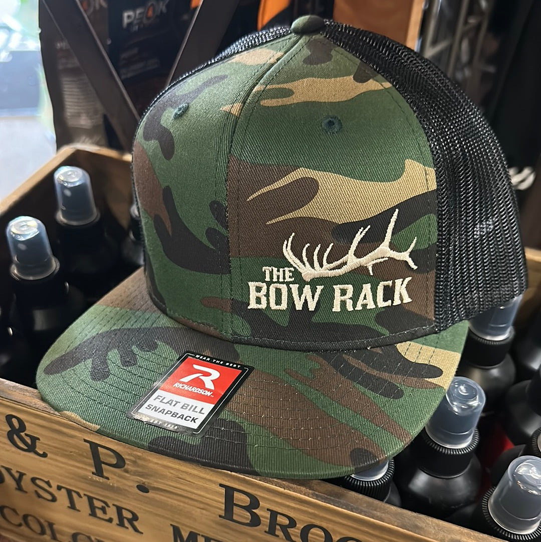 Bow Rack Camo/Black Flat Bill