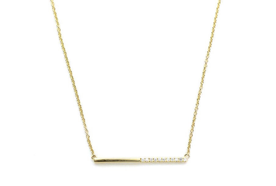 dainty gold bar necklace