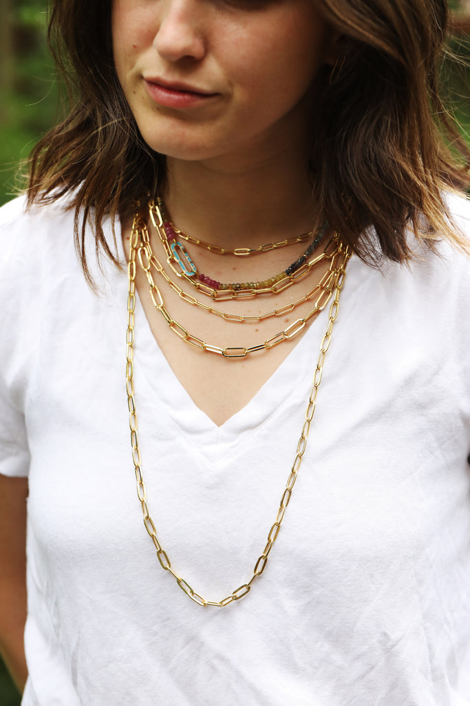 layering gold chains