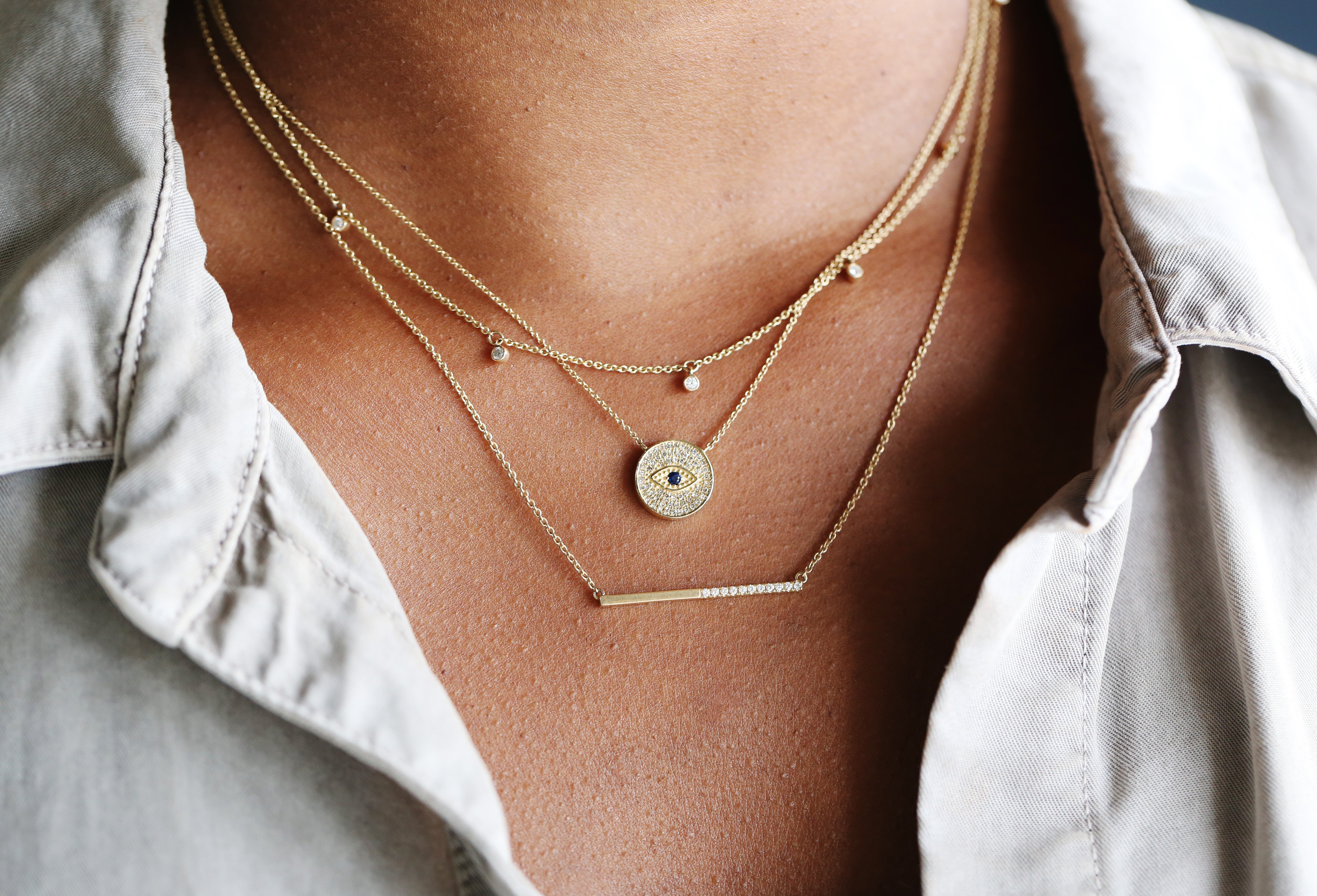gold dainty necklaces