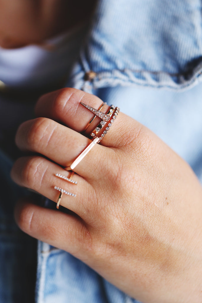 rose gold and gold stackable rings