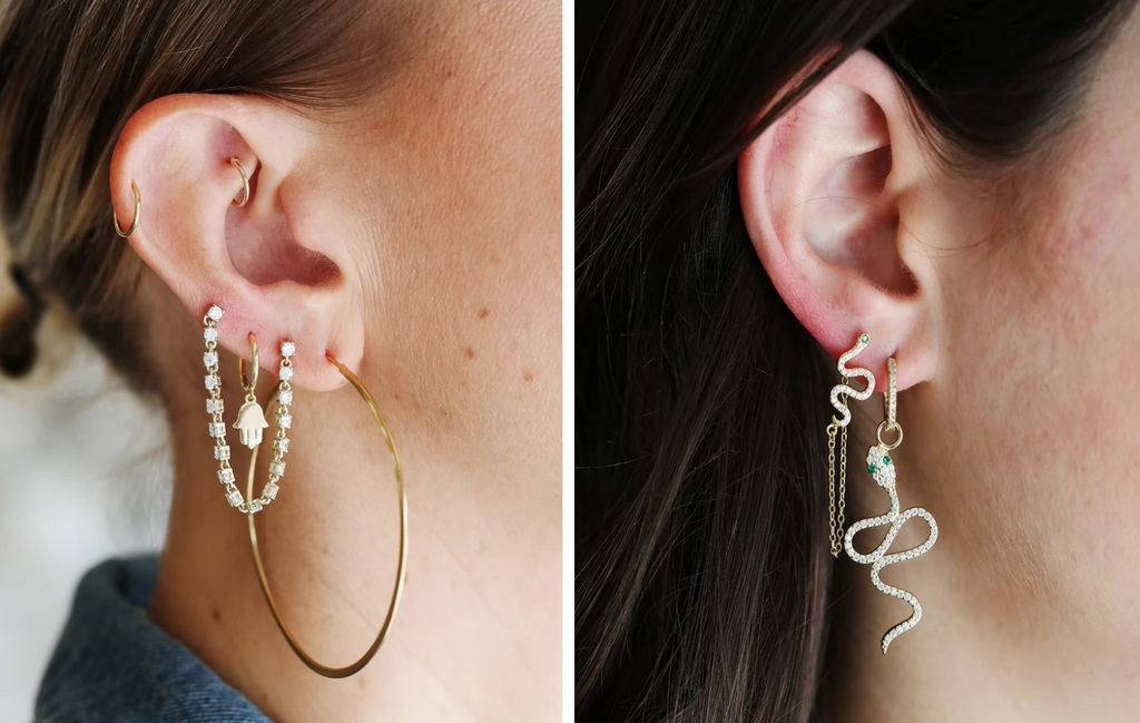 Unique earrings for multiple piercings