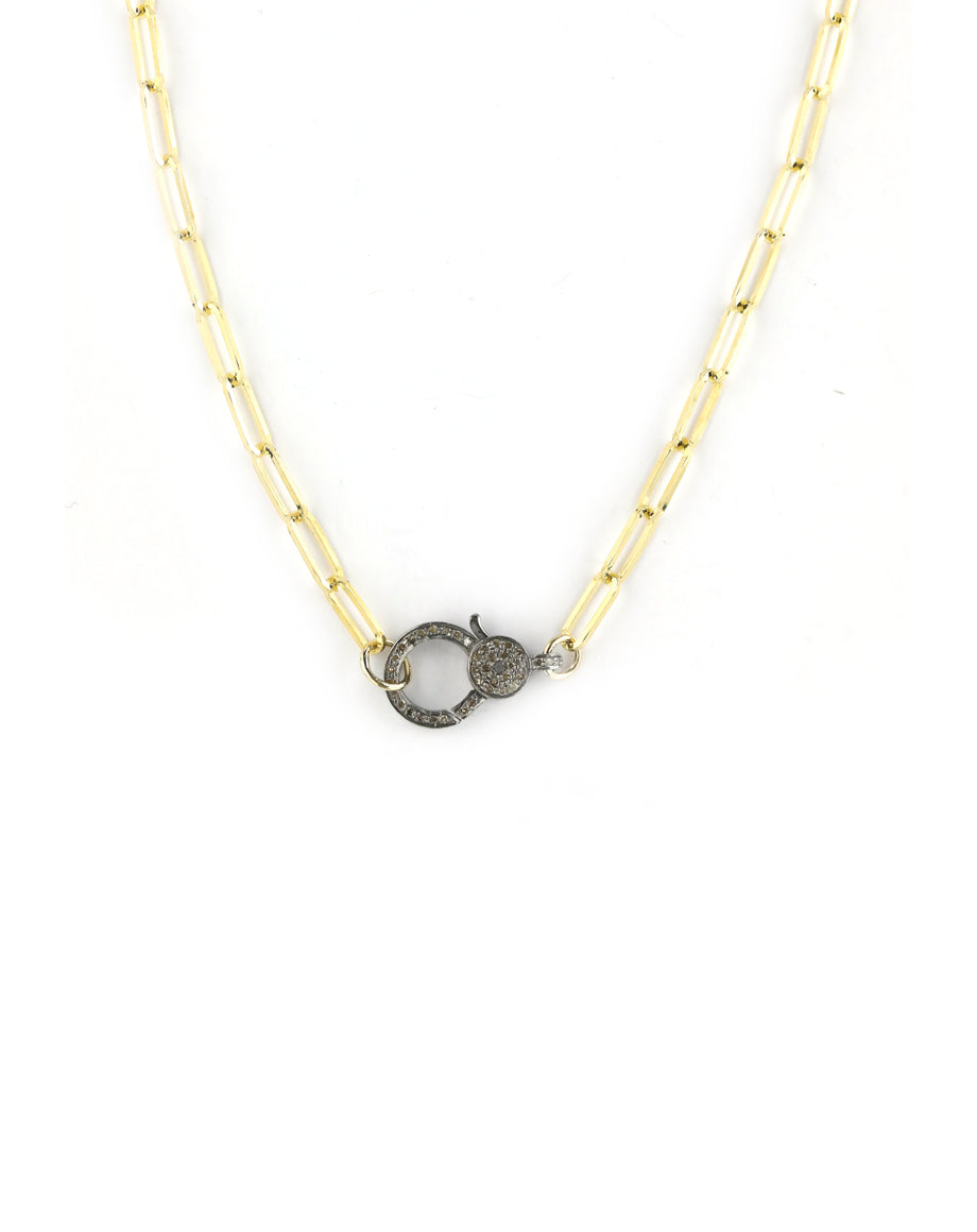 Gold Paper Clip Lock Necklace - Unique Necklaces | J. Landa Jewelry