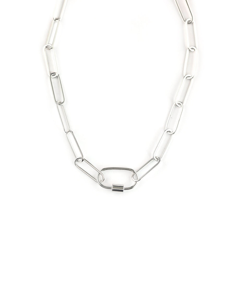 Silver Carabiner Necklace - Lock Necklaces | J. Landa Jewelry