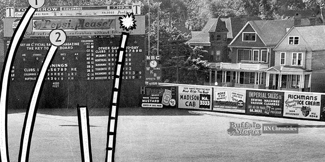 Weber's Brand outfield sign at War Memorial Stadium dated around 1950.