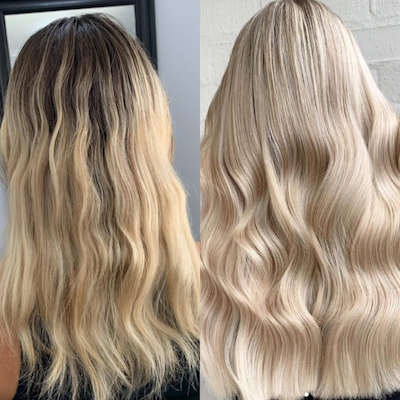 before and after halo extensions at home