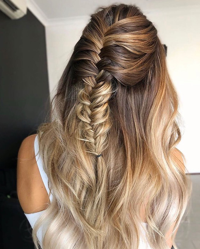 braided halo extension hairstyle without dry scalp or dandruff