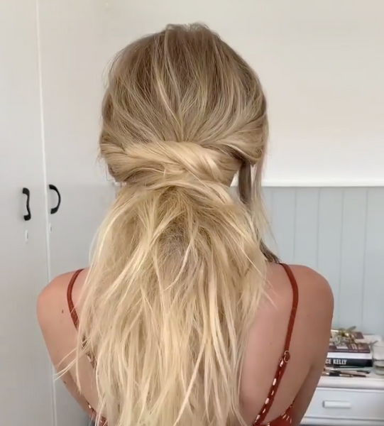 messy bun for long hair