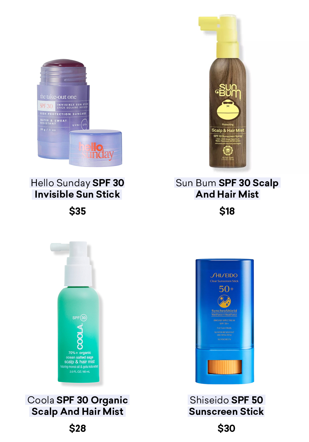 products to prevent a scalp sunburn