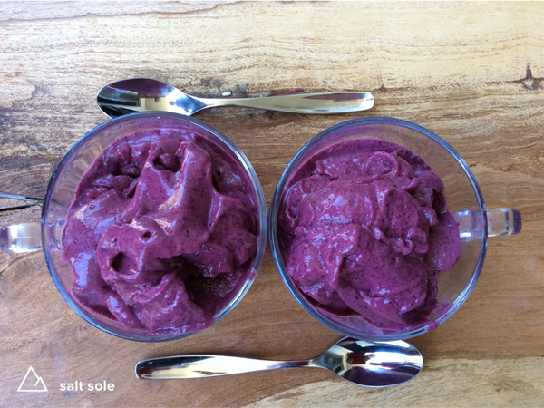 Blueberry Smoothie - This is a nice thick dairy free smoothie that we eat with a spoon, we tell ourselves its ice cream, but we think it tastes even better