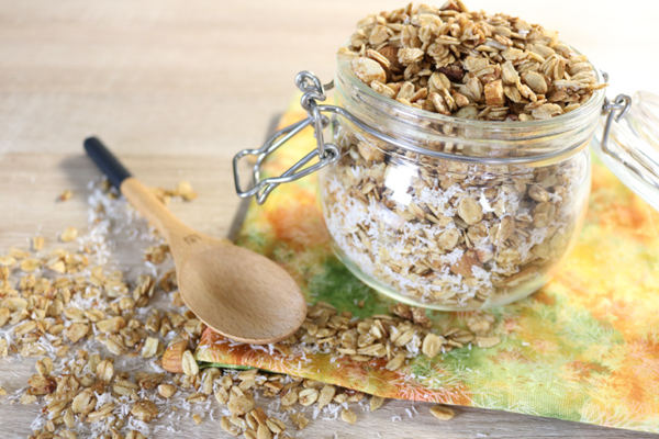 Coconut Maple Granola -a hint of almond crunch with the perfect coconut and maple combination | saltsole.com