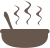 pot with steam above it icon