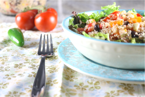 Fresh Fiesta Quinoa Salsa Salad - packed with plant based protein