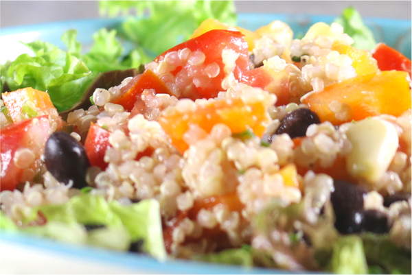 Fresh Fiesta Quinoa Salsa Salad - packed with plant based protein