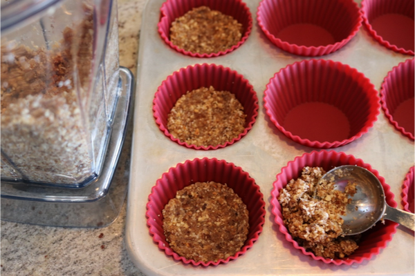 Dairy-Free Mini Chocolate Cheesecake Tarts with Hazelnut Crust - a guilt free dessert thats also refined sugar-free and gluten-free...oh ya