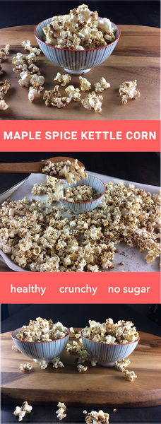 Maple Spice Kettle Corn Popcorn -quick and easy, perfect for sharing during family movie night | www.saltsole.com