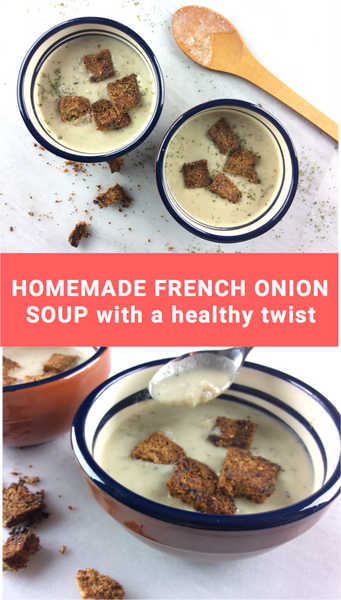 Homemade French Onion Soup with a Healthy Twist - a healthy twist on the classic French onion soup | saltsole.com