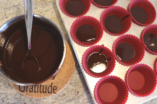 Guilt-Free Dark Chocolate Peanut Butter Cups -These are good, really, really good.