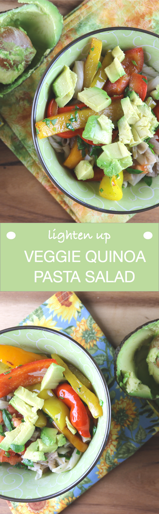 Lighten up Veggie Quinoa Pasta Salad -  a nice light healthy week night quinoa pasta salad | saltsole.com