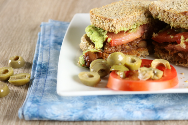 Smashed Baked Bean Avocado Sandwich on Ezekiel Bread - so healthy | saltsole.com