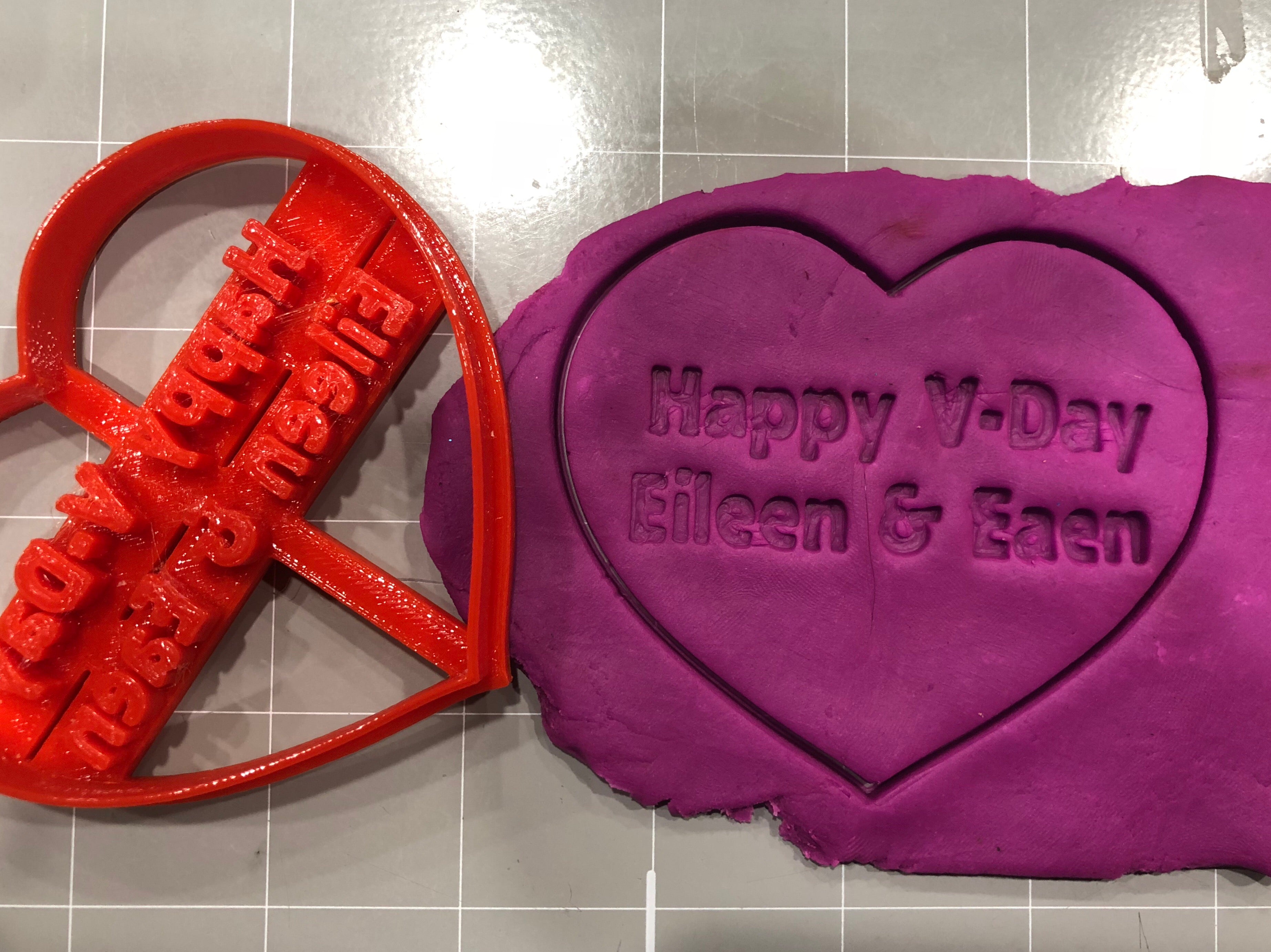 Personalized Valentine Day Heart Cookie Cutter Arbi Design Cookiecutz 