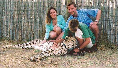 Me and my husband in South Africa 2000 with a Cheetah!