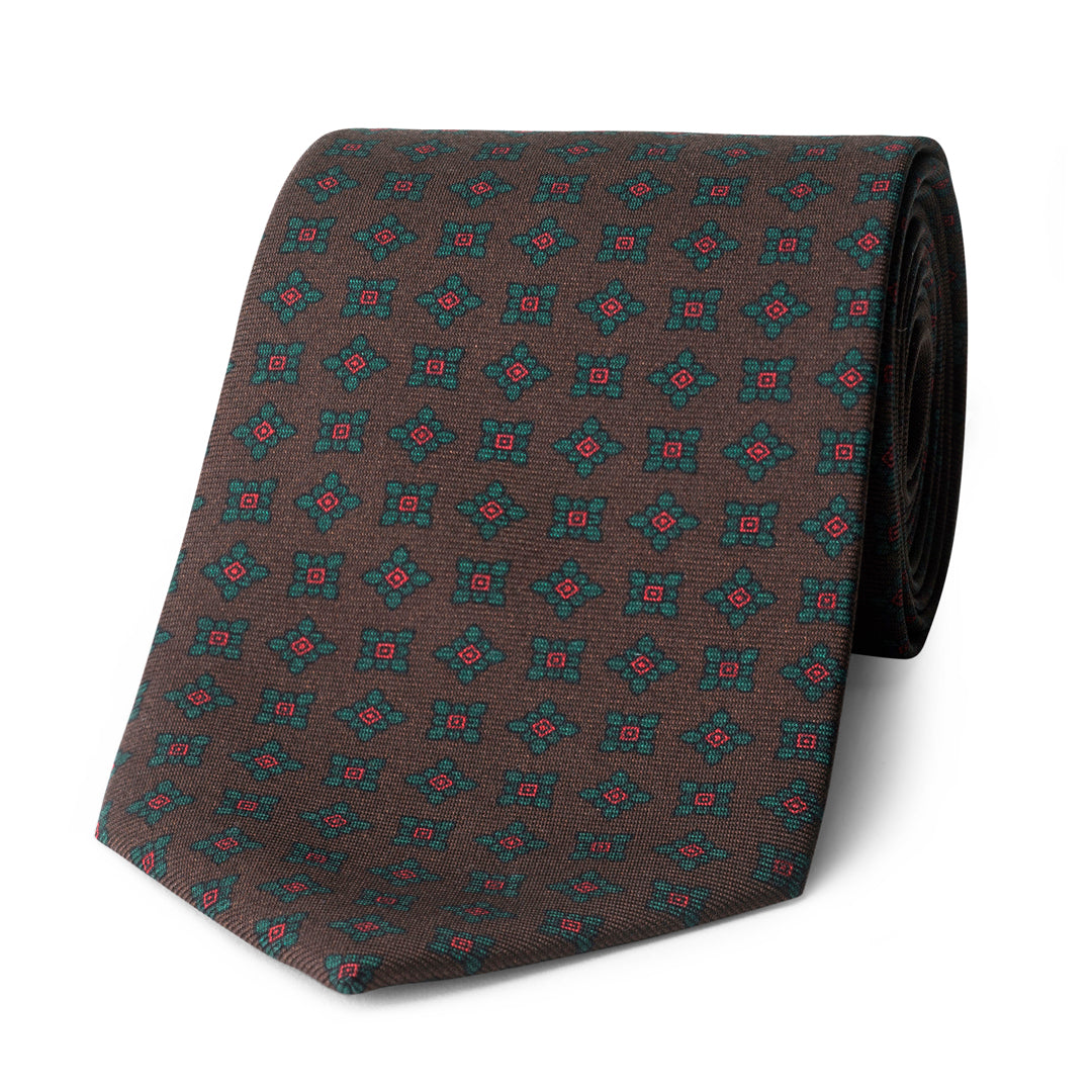 Damask Madder Silk Tie in Brown