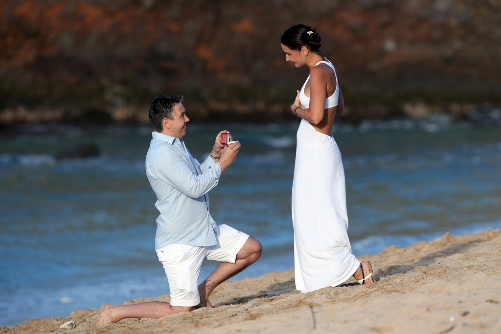 Zoltan Proposes to Rella at Ironwoods Bay Beach in Kapalua, Maui